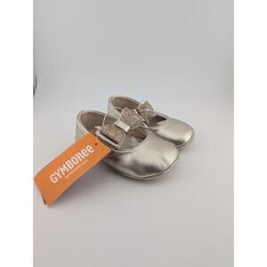 Gymboree 6-12m Gold Ballet Flats Bow Glittery Baby Girl Holiday Traditions